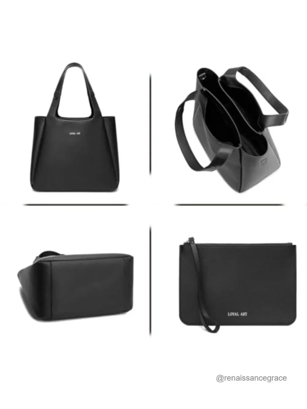Women's PU Leather Tote Bag Triple Compartment Work Shoulder Handbag